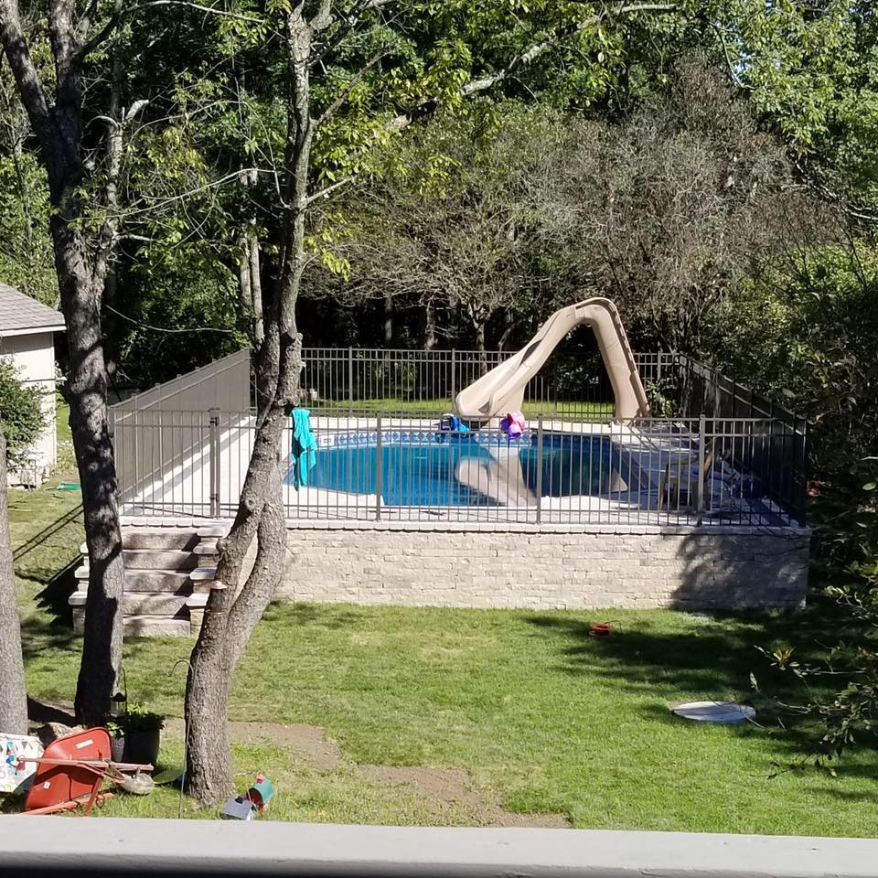 Completed Pool Installation with Slide