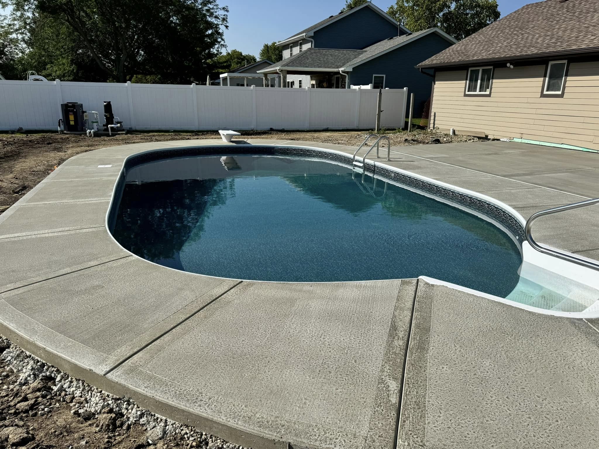 Professional Pool Installation with Concrete Deck